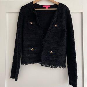 Lilly Pulitzer black knit cardigan, size small